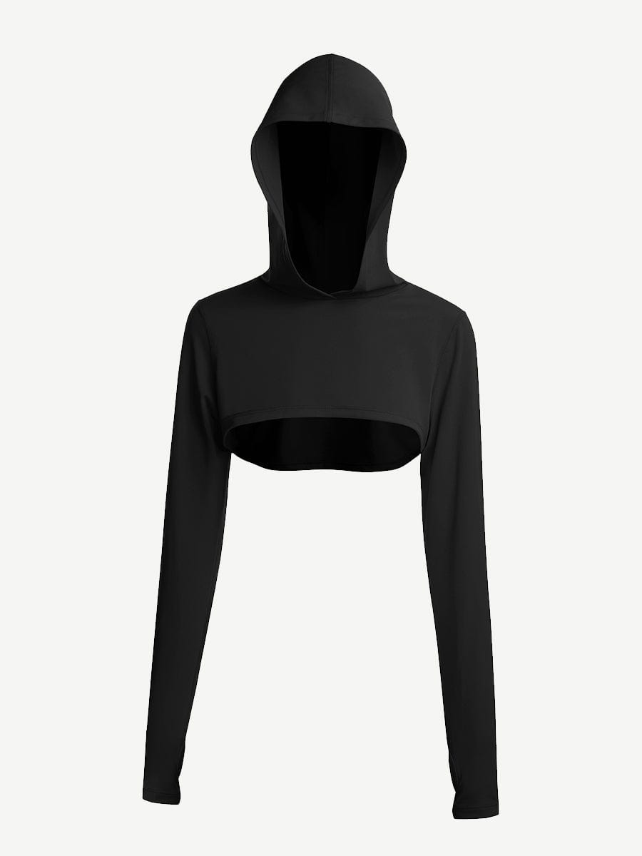 Hooded Neck Detachable Cups Crop Top For Runner