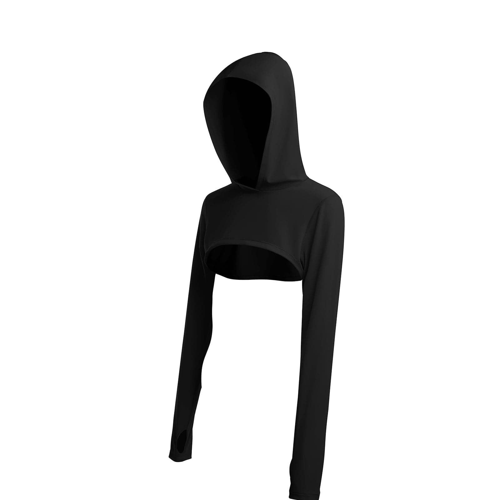 Hooded Neck Detachable Cups Crop Top For Runner