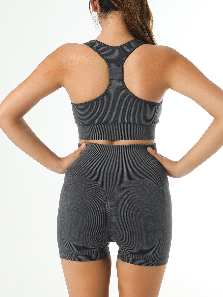 Fashion Washed Denim Gym Fitness Workout Yoga Shorts