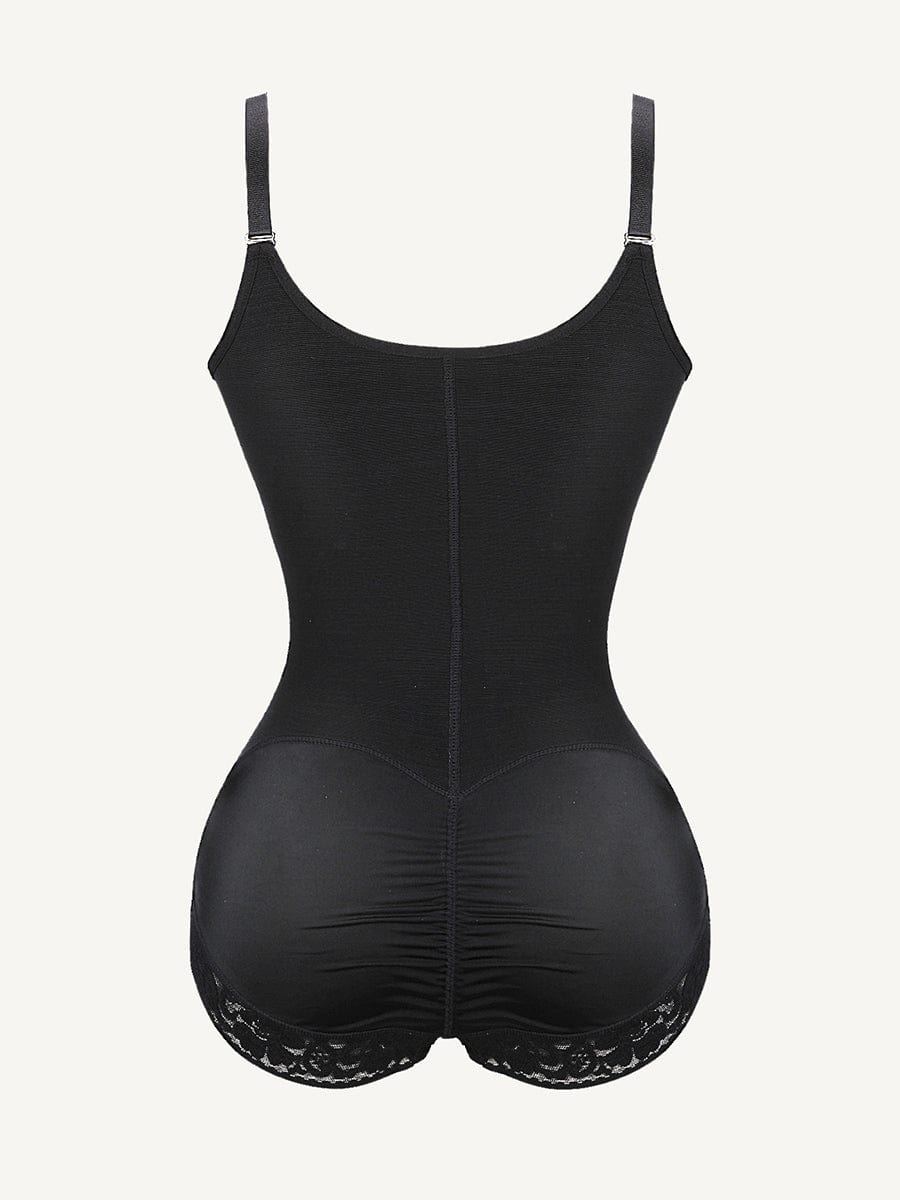 U-shaped Bust Lifting Front Zipper Lace Shapewear