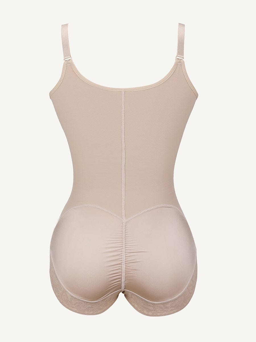 U-shaped Bust Lifting Front Zipper Lace Shapewear