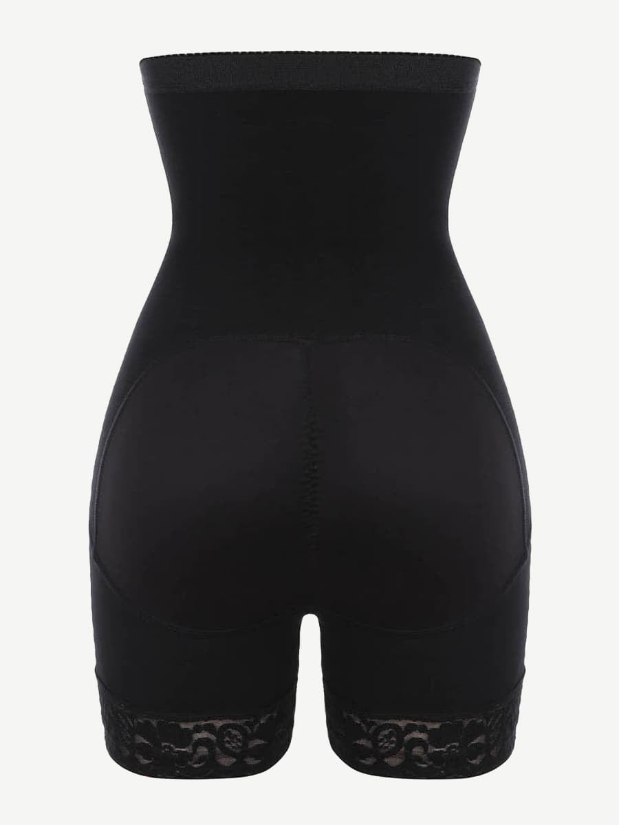 Queen Size High Waist Post-surgical Slimming Shorts Lace Hemline Hooks