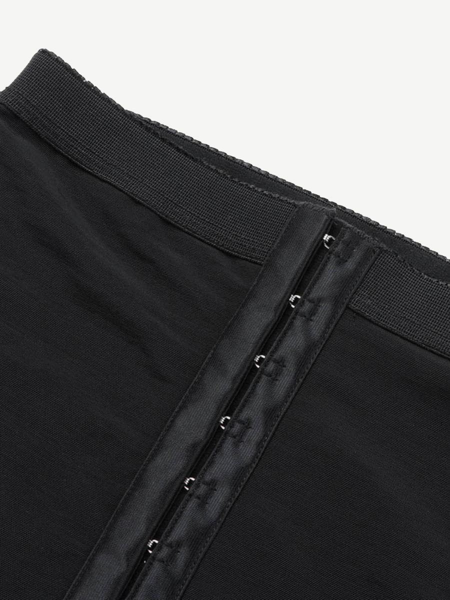 Queen Size High Waist Post-surgical Slimming Shorts Lace Hemline Hooks