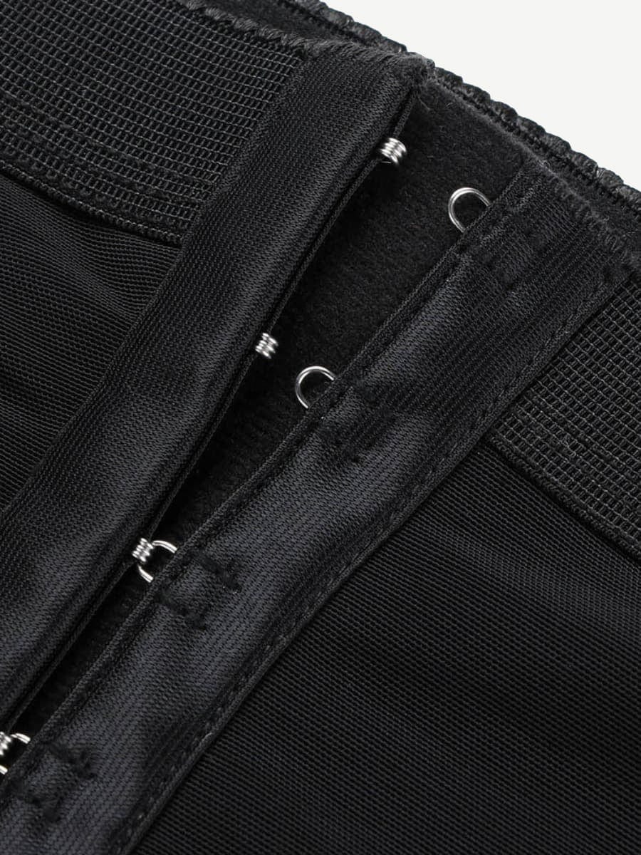 Queen Size High Waist Post-surgical Slimming Shorts Lace Hemline Hooks