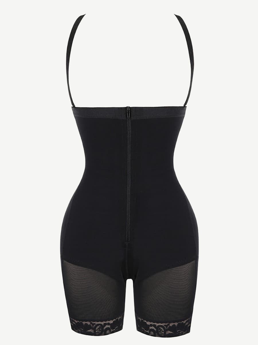 Detachable Straps Post Surgery Full Body Shaper Zipper Abdominal Control