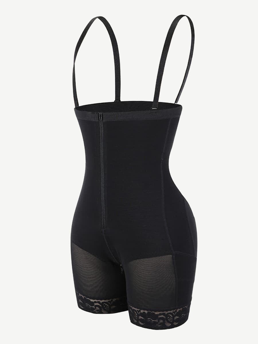 Detachable Straps Post Surgery Full Body Shaper Zipper Abdominal Control