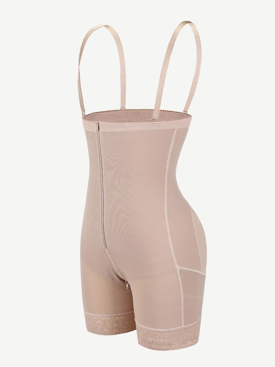 Detachable Straps Post Surgery Full Body Shaper Zipper Abdominal Control