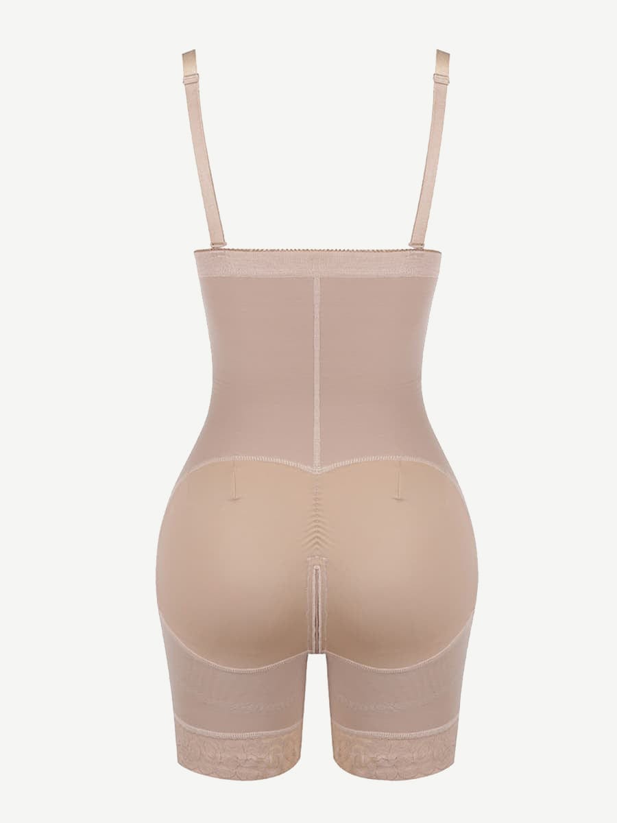 Detachable Straps Post Surgery Full Body Shaper Zipper Abdominal Control