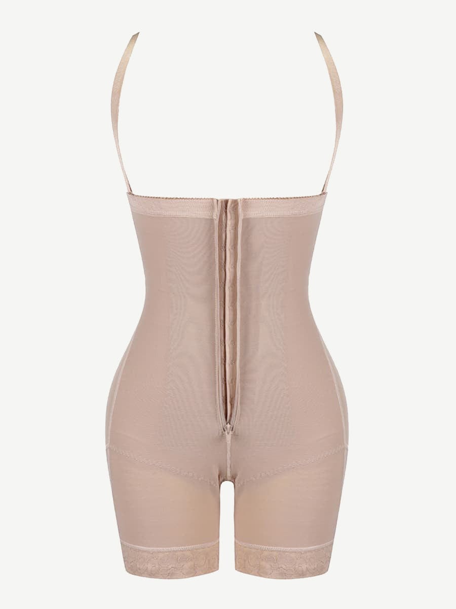 Detachable Straps Post Surgery Full Body Shaper Zipper Abdominal Control