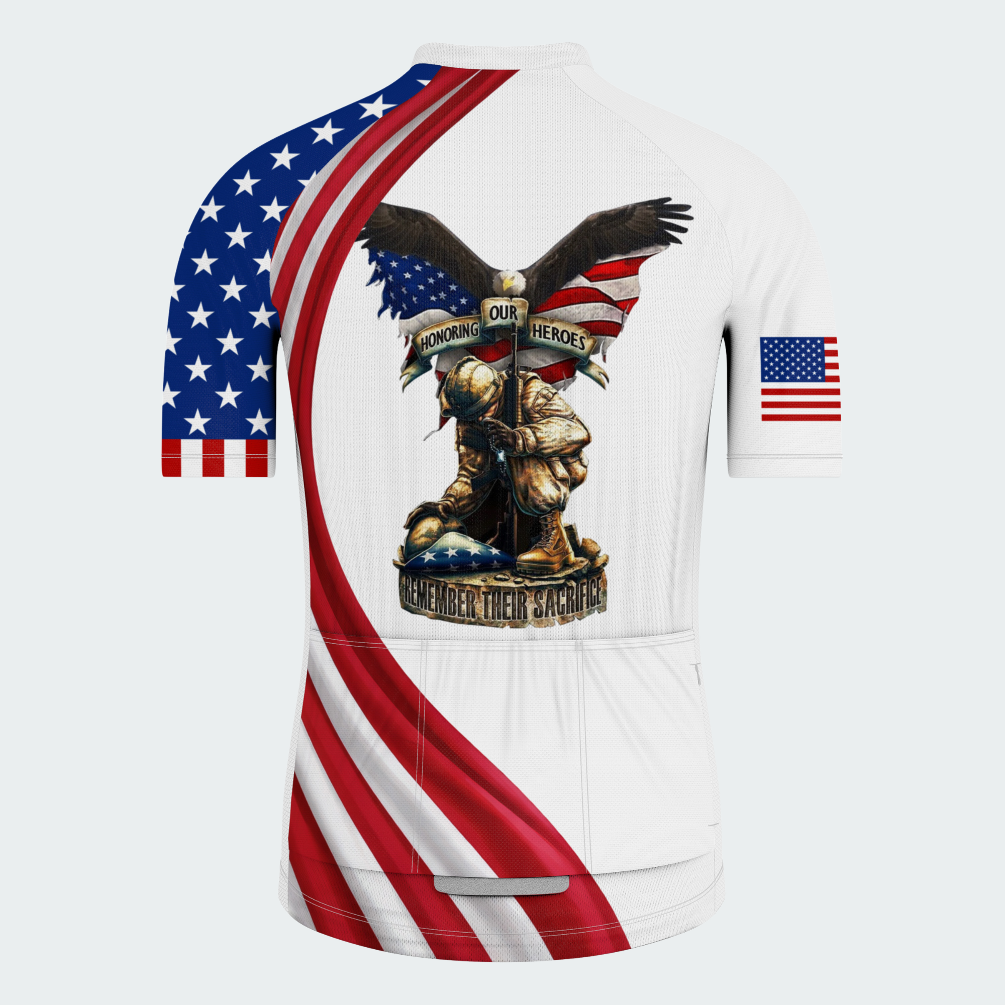 Men’s American Pride Honor & Sacrifice American Heroes Regular Fit Cycling Jersey