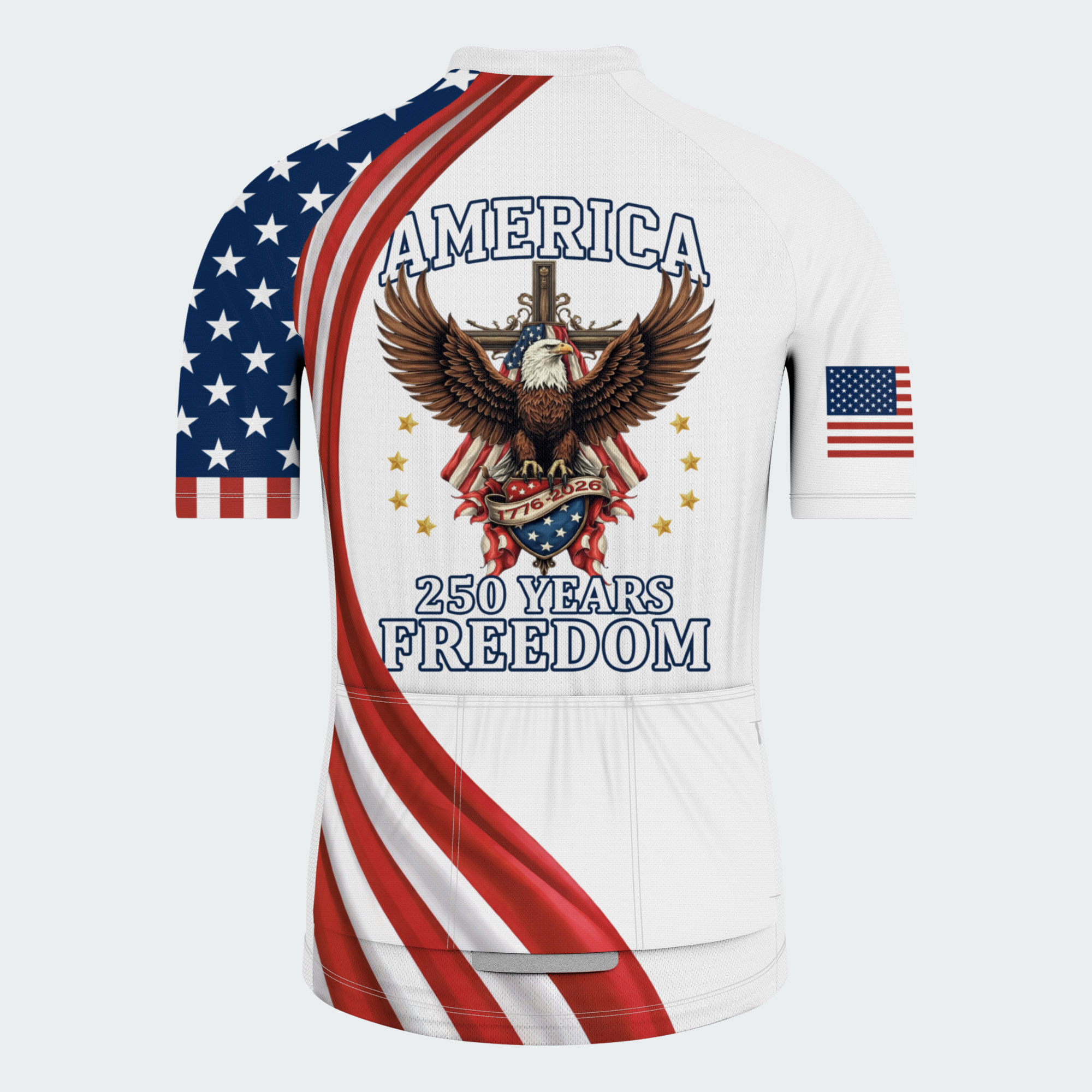 Men’s American Pride 250th Anniversary Faith & Freedom Eagle Regular Fit Cycling Jersey