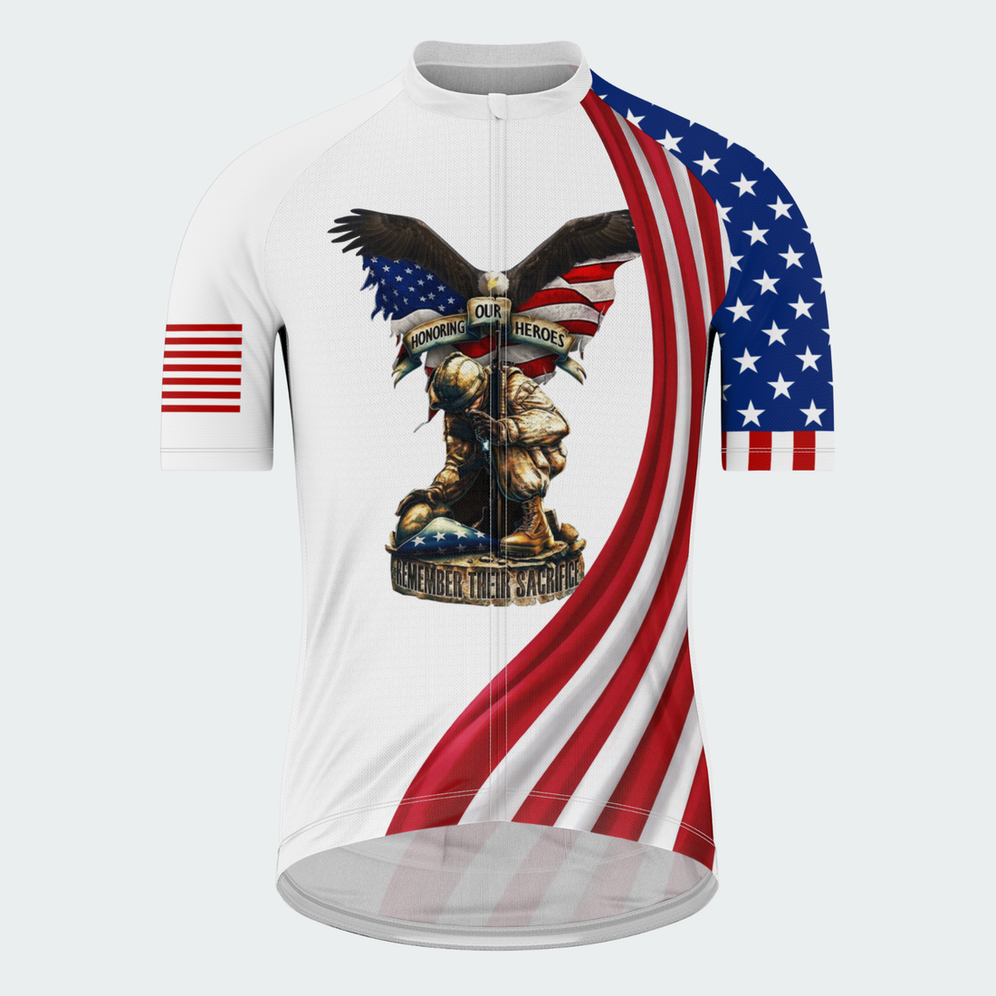 Men’s American Pride Honor & Sacrifice American Heroes Regular Fit Cycling Jersey