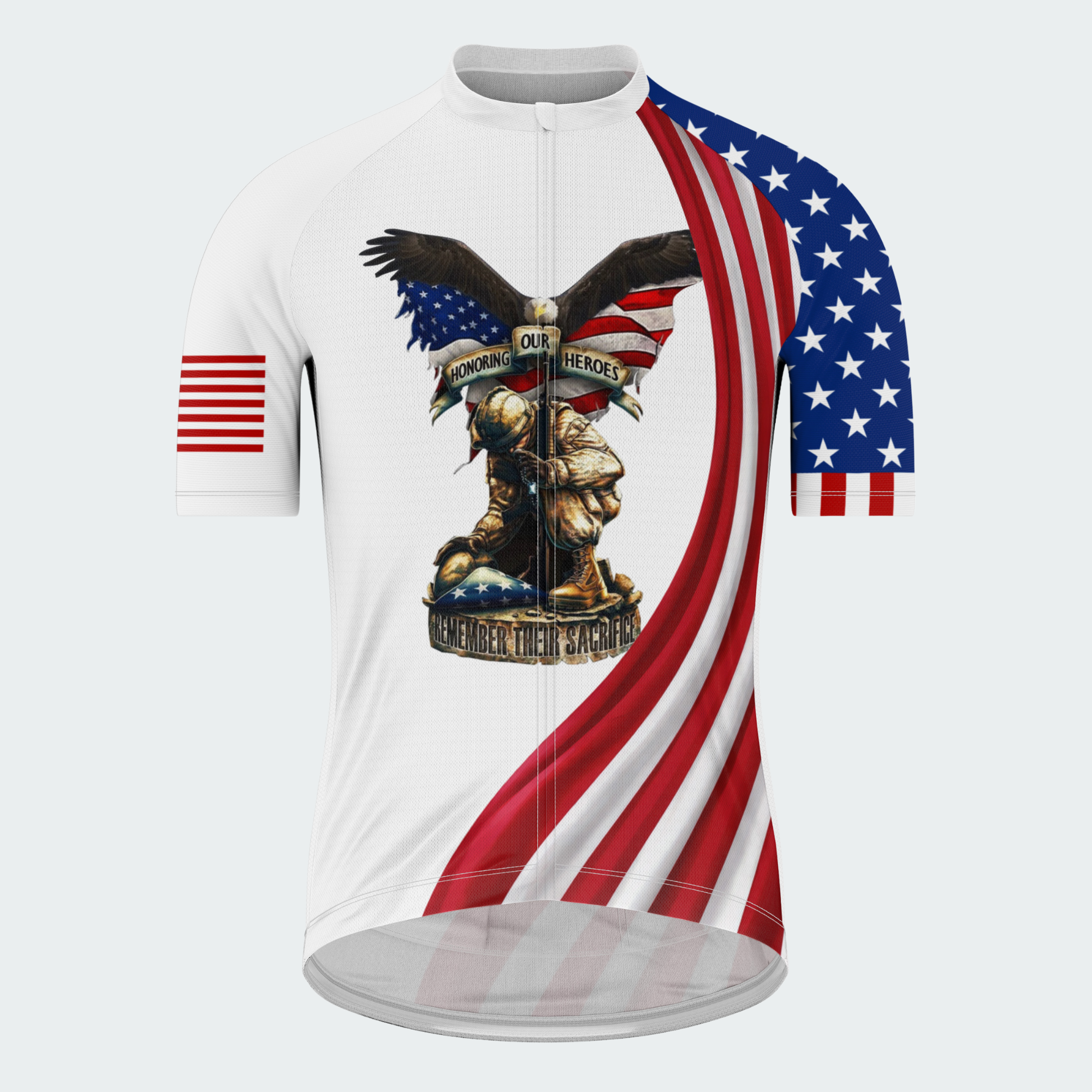 Men’s American Pride Honor & Sacrifice American Heroes Regular Fit Cycling Jersey