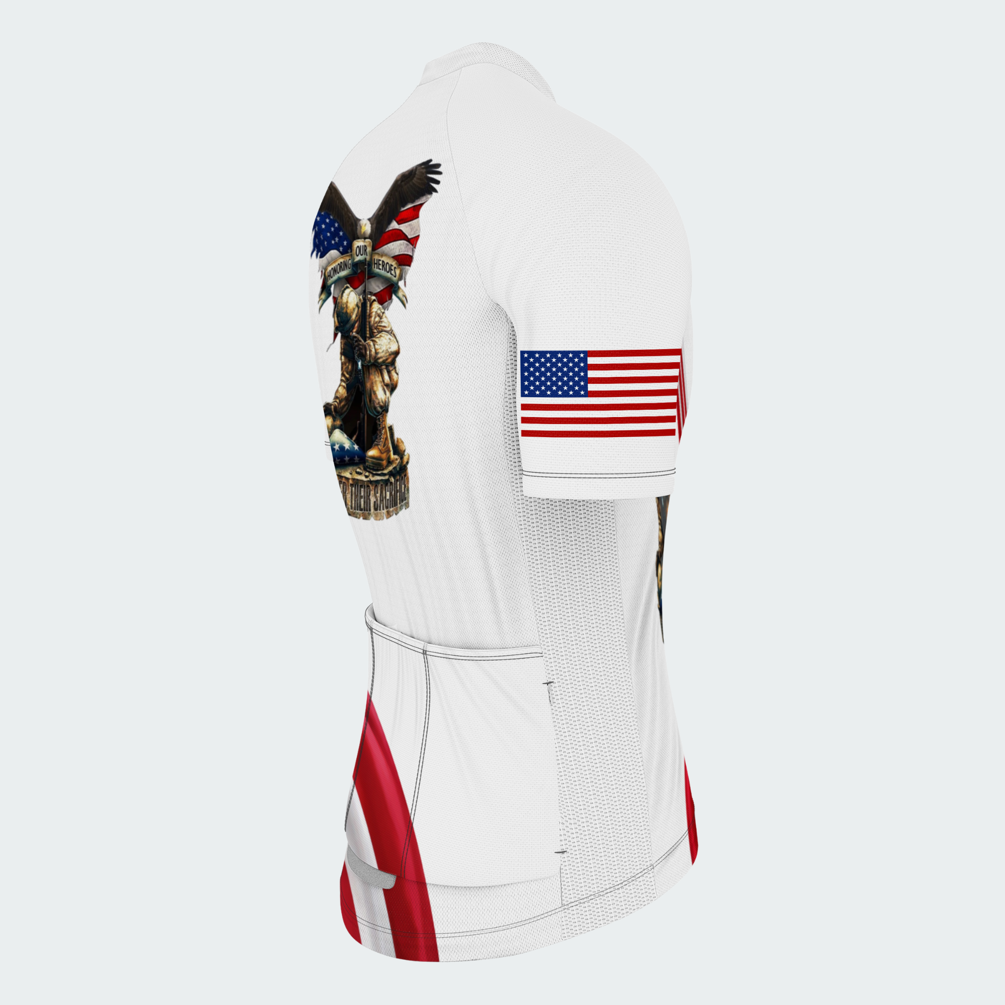 Men’s American Pride Honor & Sacrifice American Heroes Regular Fit Cycling Jersey