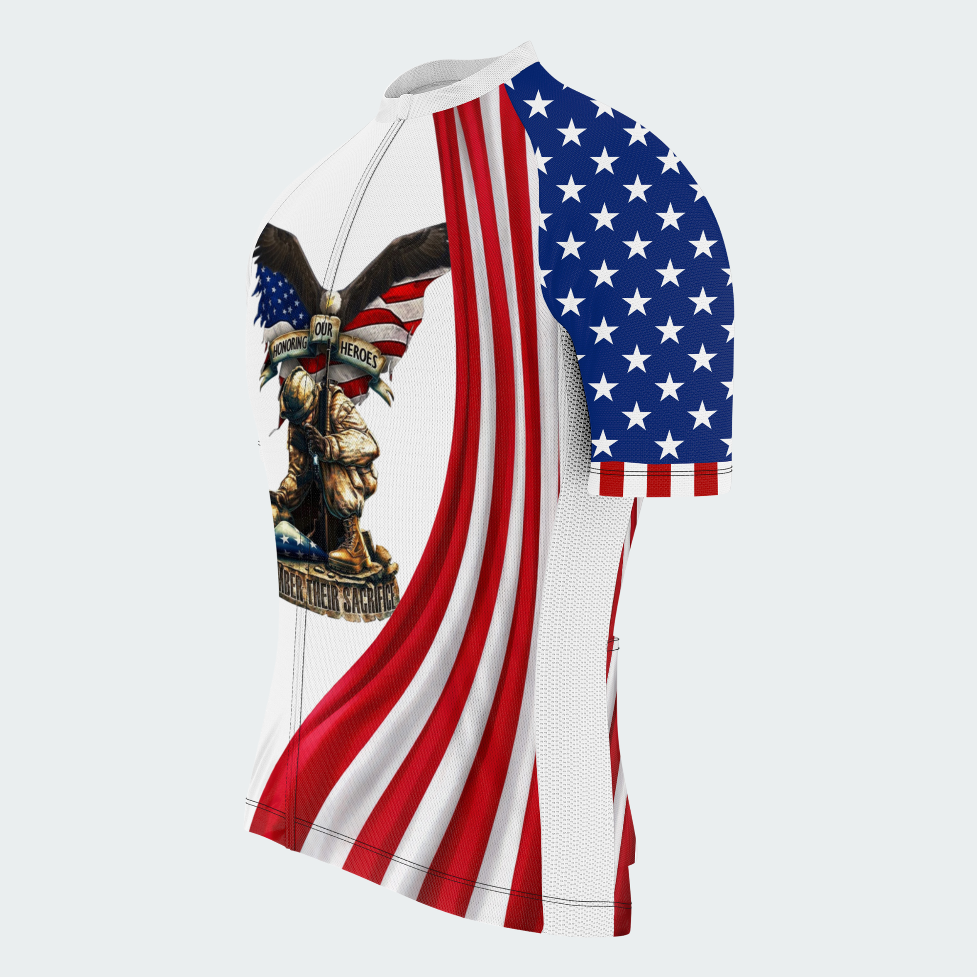 Men’s American Pride Honor & Sacrifice American Heroes Regular Fit Cycling Jersey