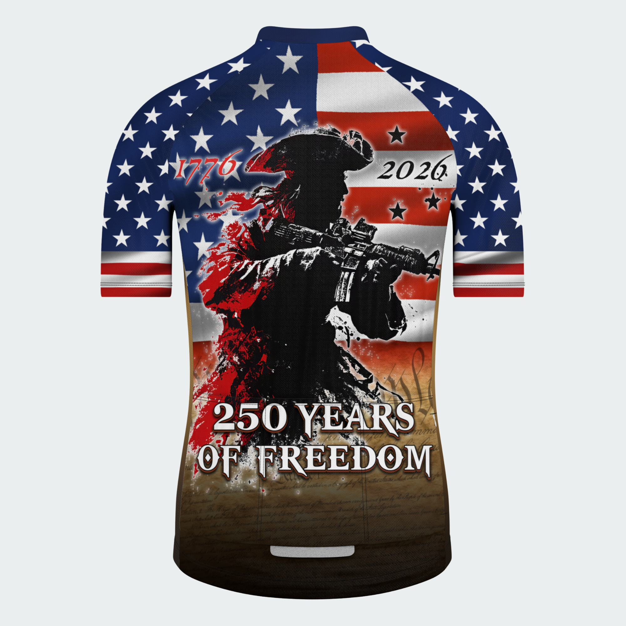 Men’s American Pride 250 Years of Freedom Soldier Patriotic Regular Fit Cycling Jersey