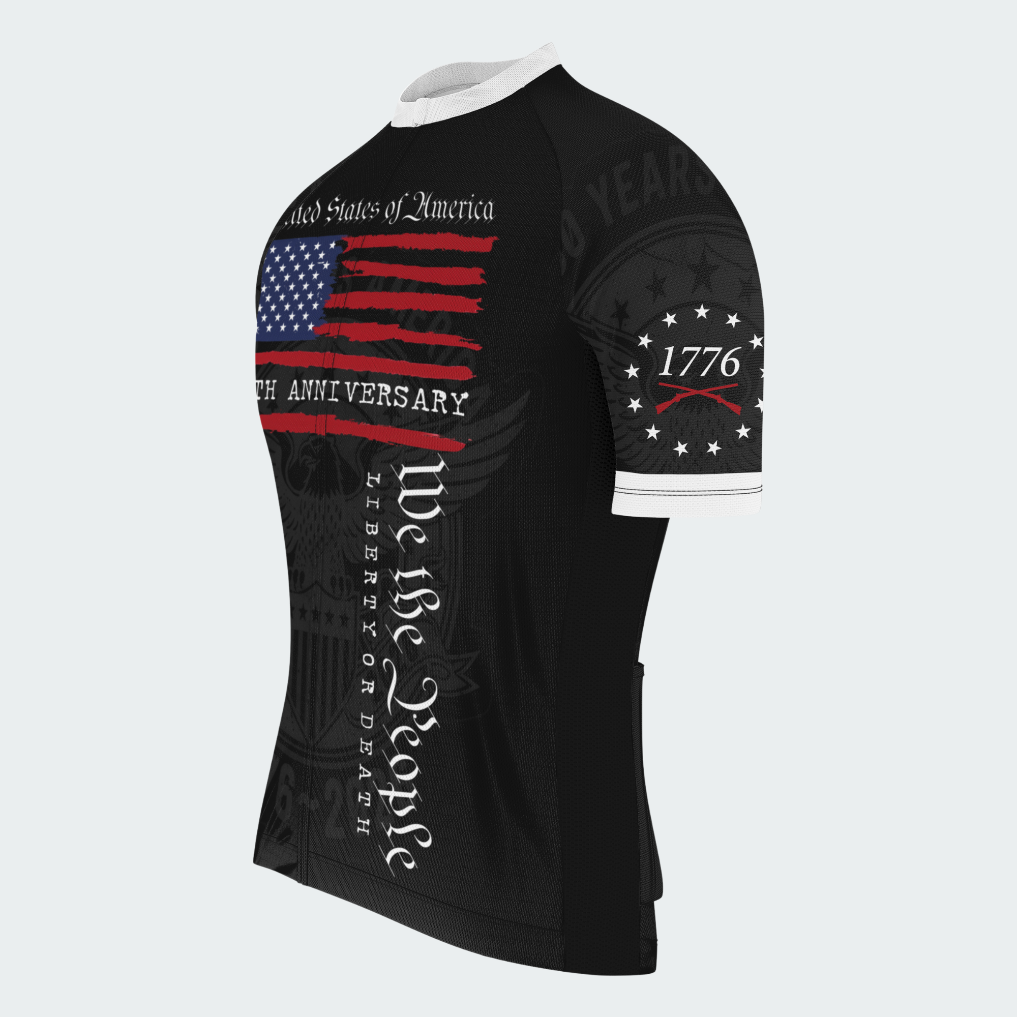 Men’s American Pride We The People Liberty or Death Patriotic Regular Fit Cycling Jersey