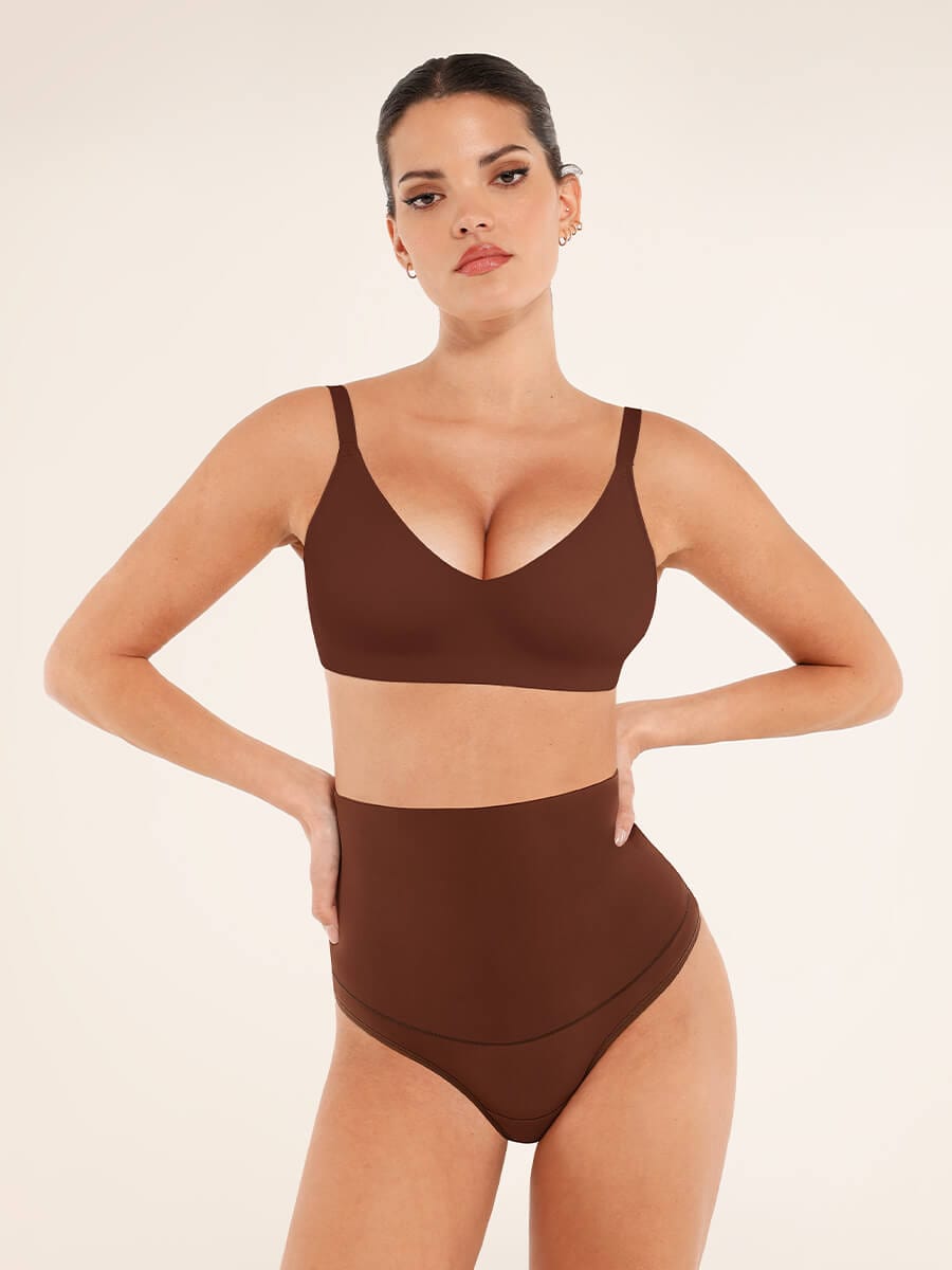 High Waist Tummy Control Thong Shapewear Panties