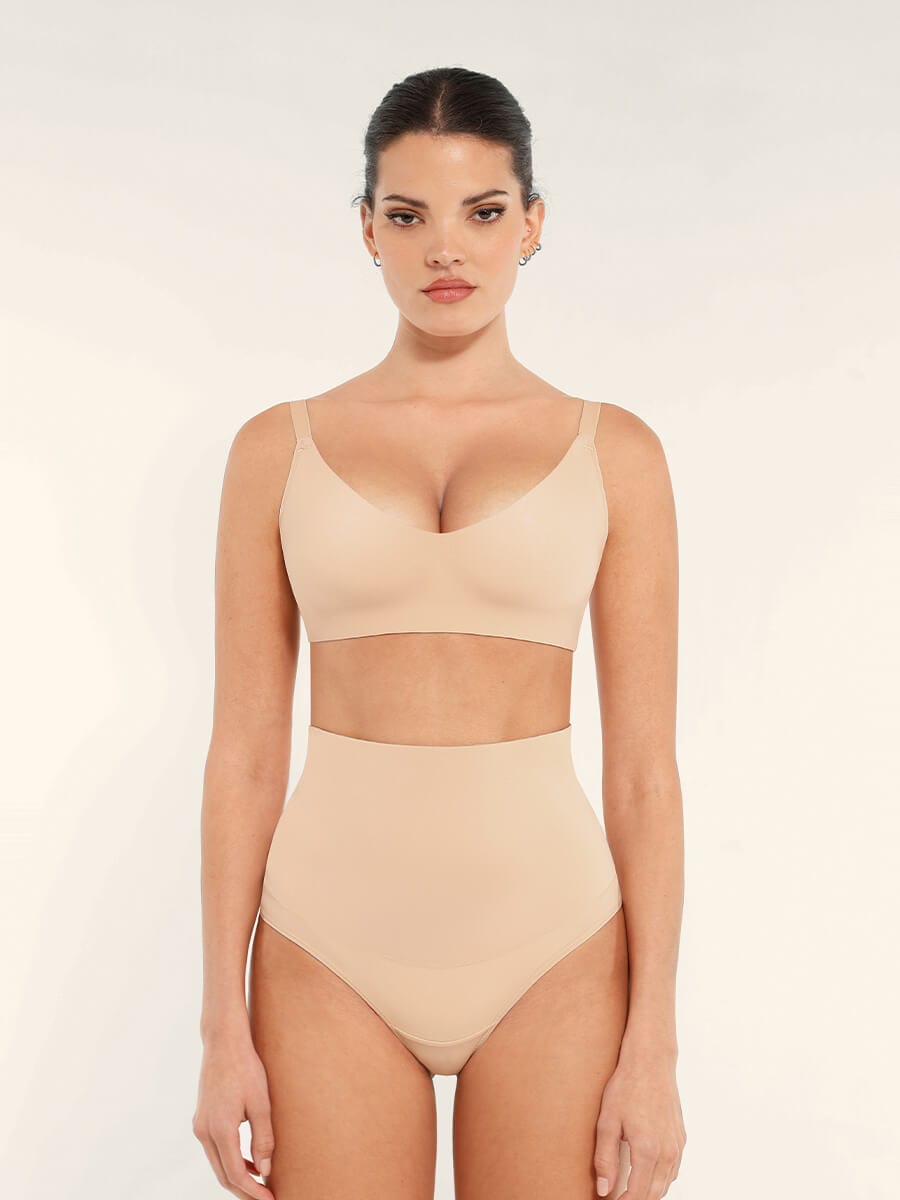 High Waist Tummy Control Thong Shapewear Panties