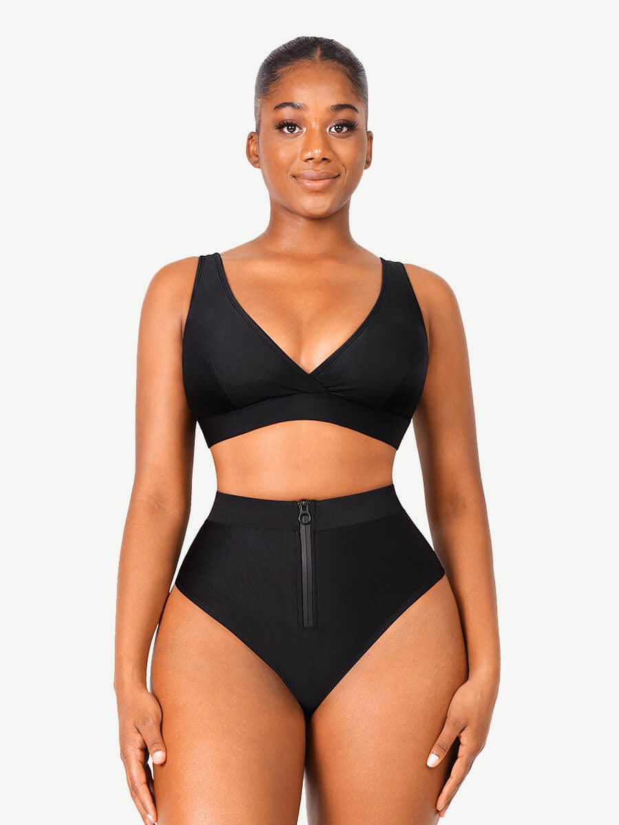 Zip Front Bikini Tummy control Bottom