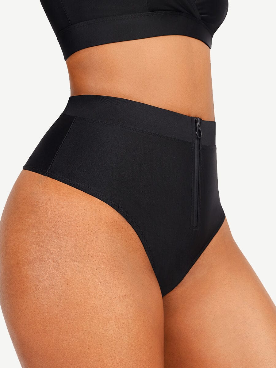 Zip Front Bikini Tummy control Bottom
