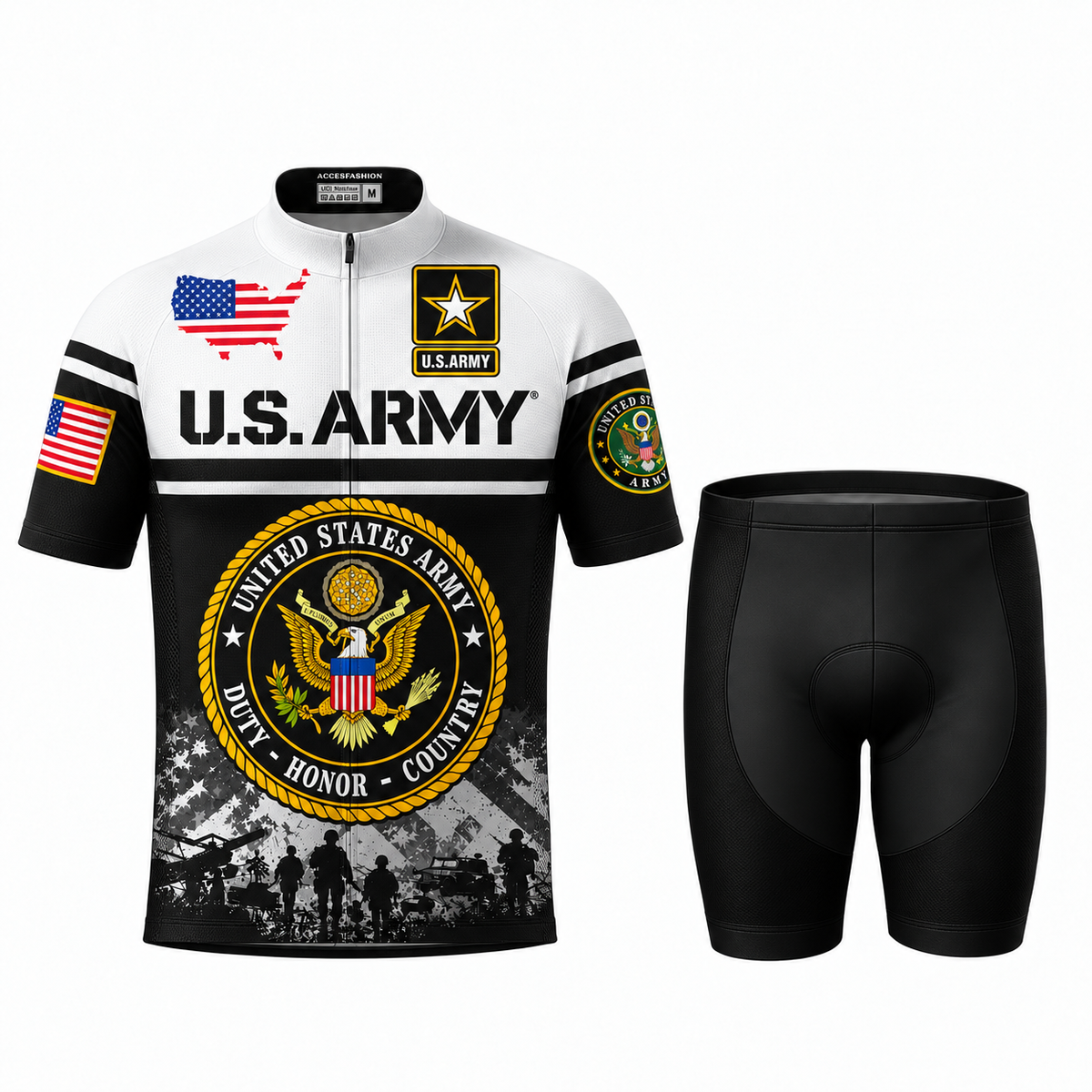 U.S. Army Veteran Duty Honor Country Cycling Jersey & Kit Men Shorts Kit
