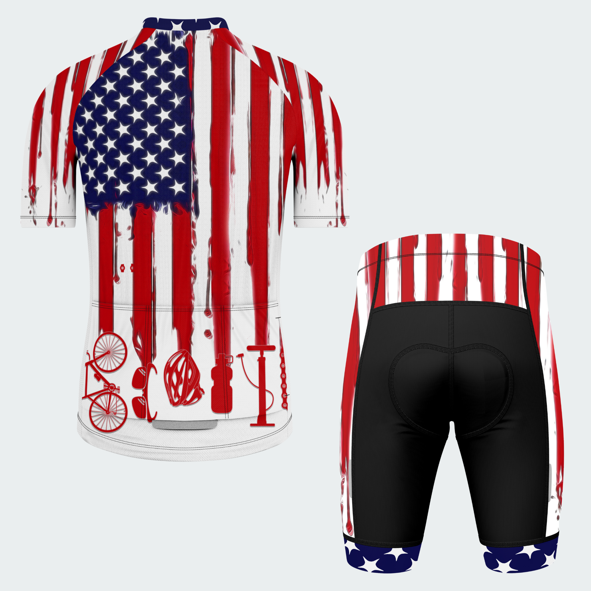 Men's American Pride Cycling American Flag Regular Fit Cycling Kit