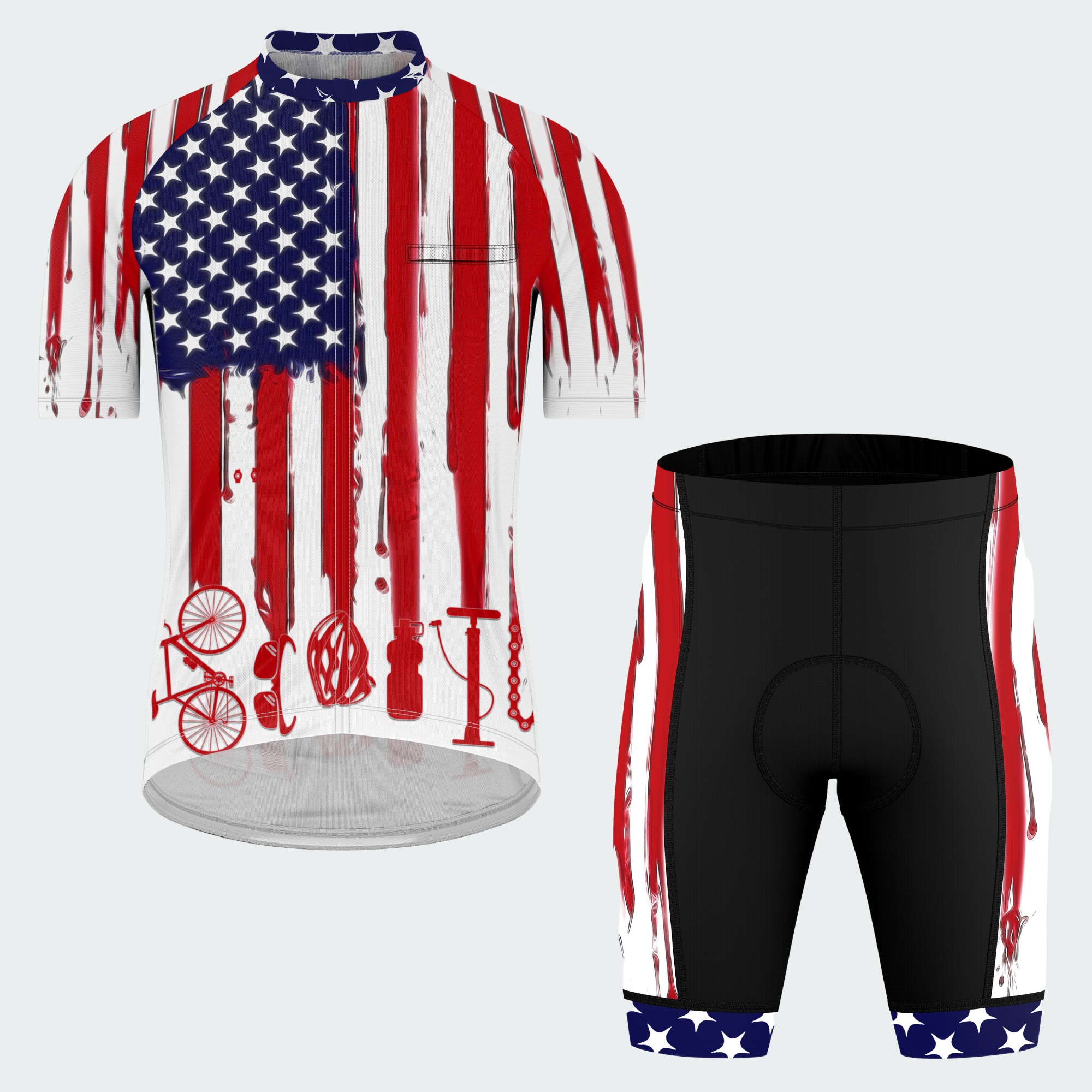 Men's American Pride Cycling American Flag Regular Fit Cycling Kit