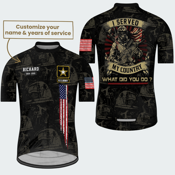 Men’s Personalized I Served My Country Army Veteran Cycling Jersey & Kit