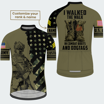 Men’s Personalized I Walked The Walk Army Veteran Cycling Jersey & Kit