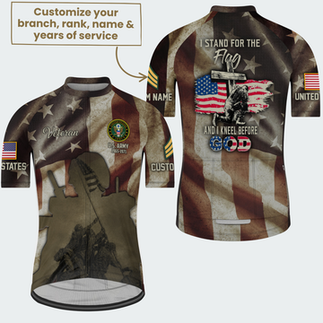 Men’s I Stand For The Flag Patriotic Veteran Cycling Jersey & Kit