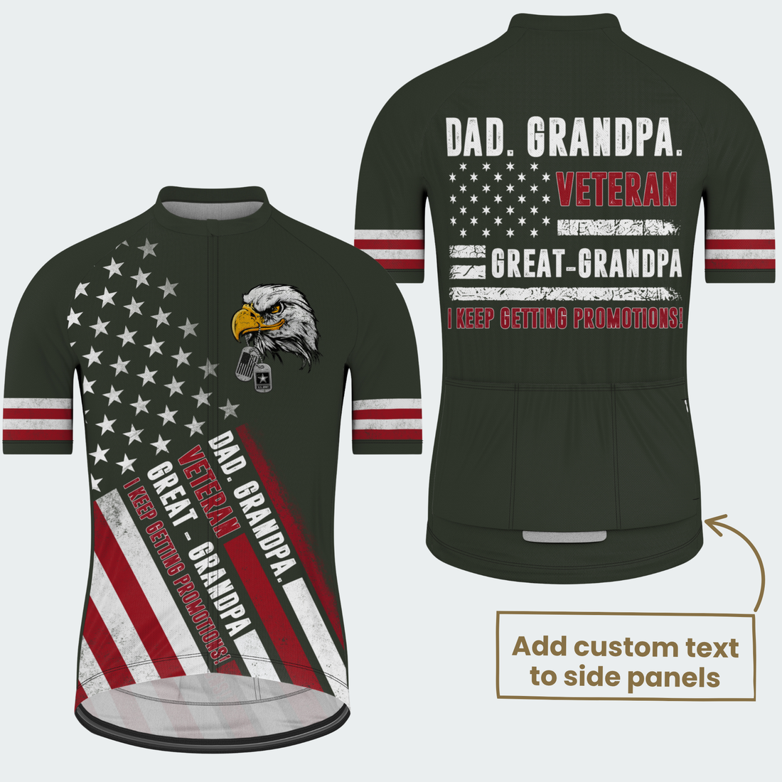 Men’s Personalized Army Veteran Family Pride Cycling Jersey & Kit