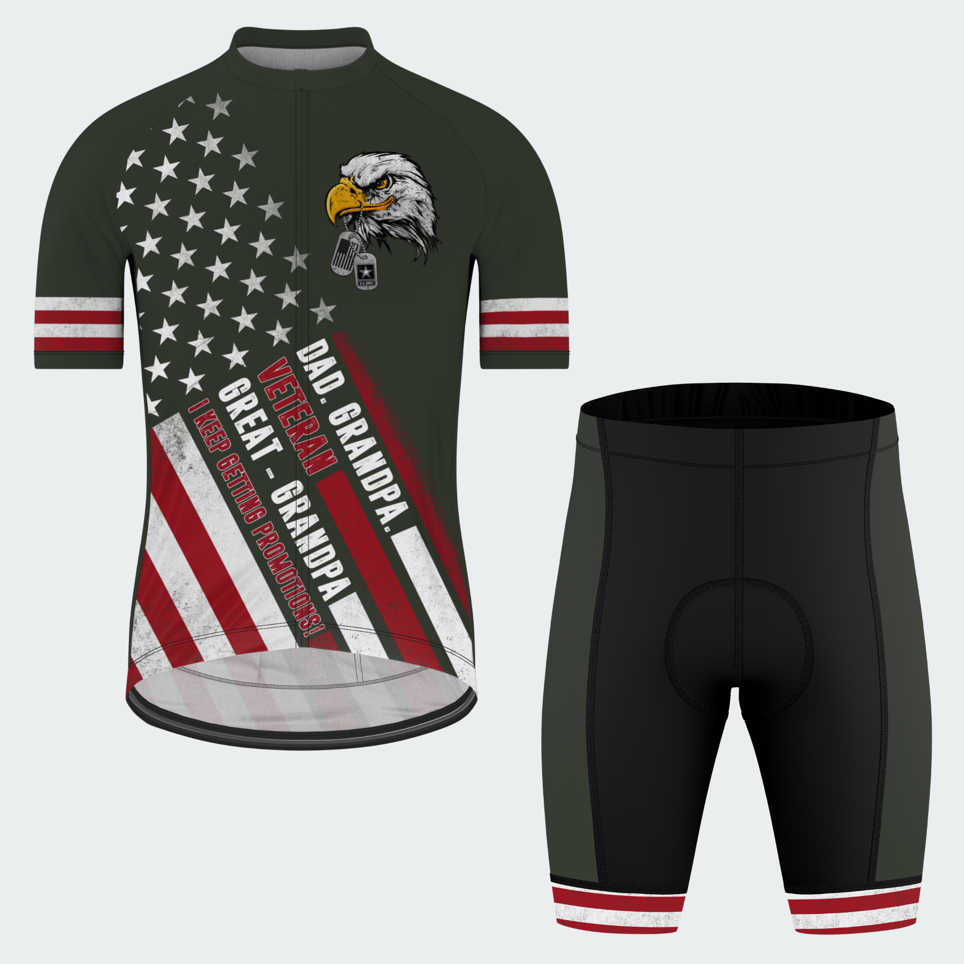 Men’s Personalized Army Veteran Family Pride Cycling Jersey & Kit