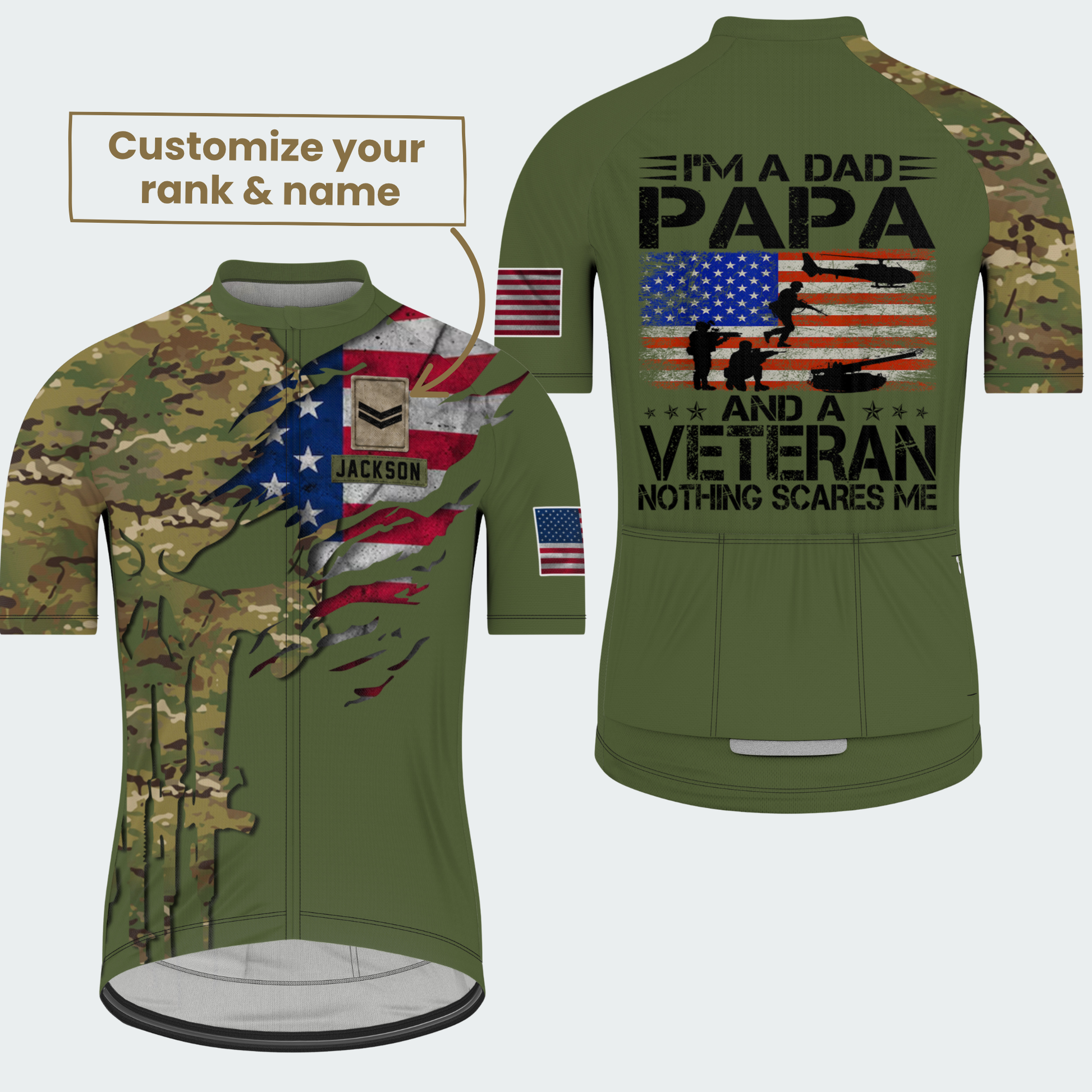 Men’s Personalized U.S. Army Veteran Dad Cycling Jersey & Kit