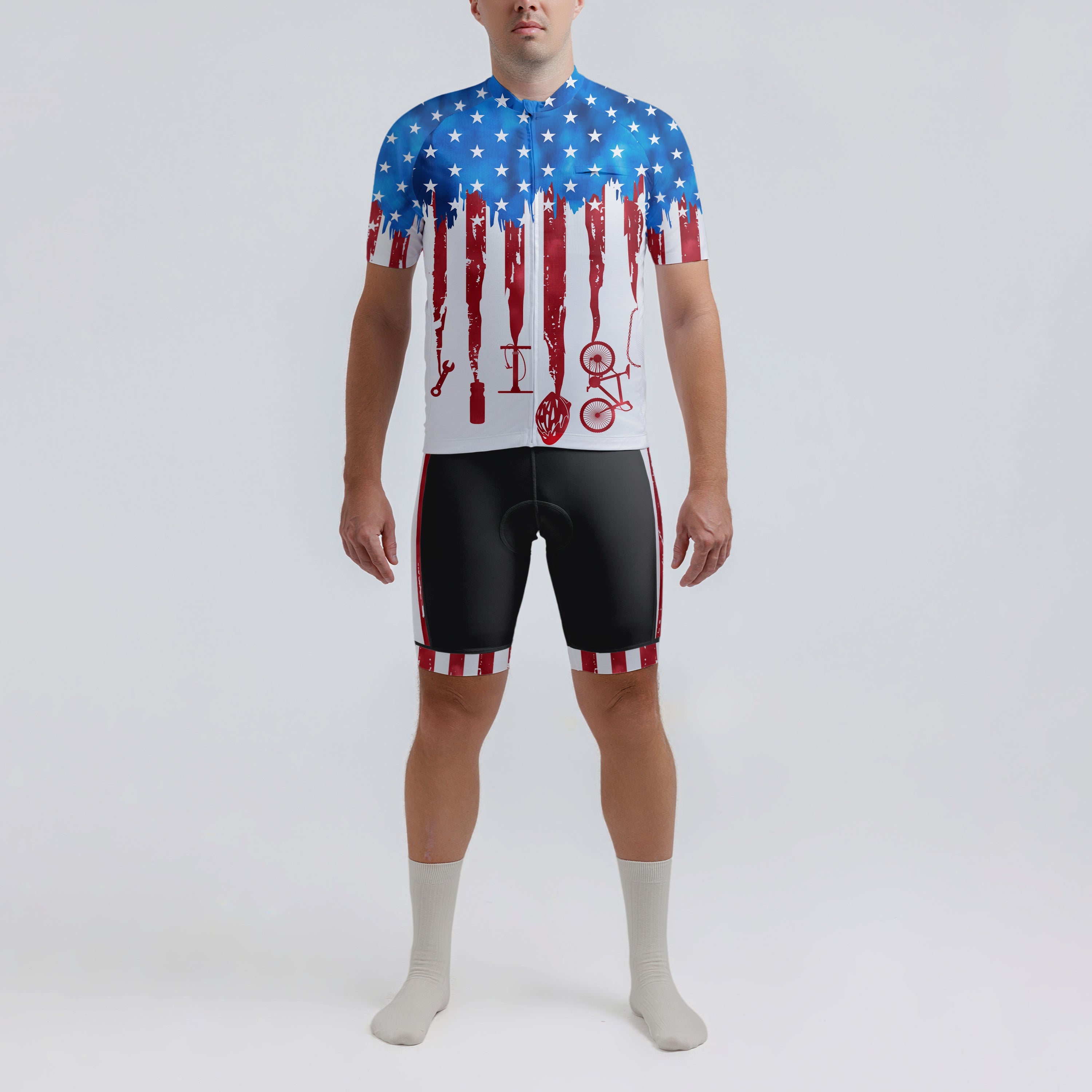 Men's American Pride Tie Dye American Flag Regular Fit Cycling Kit