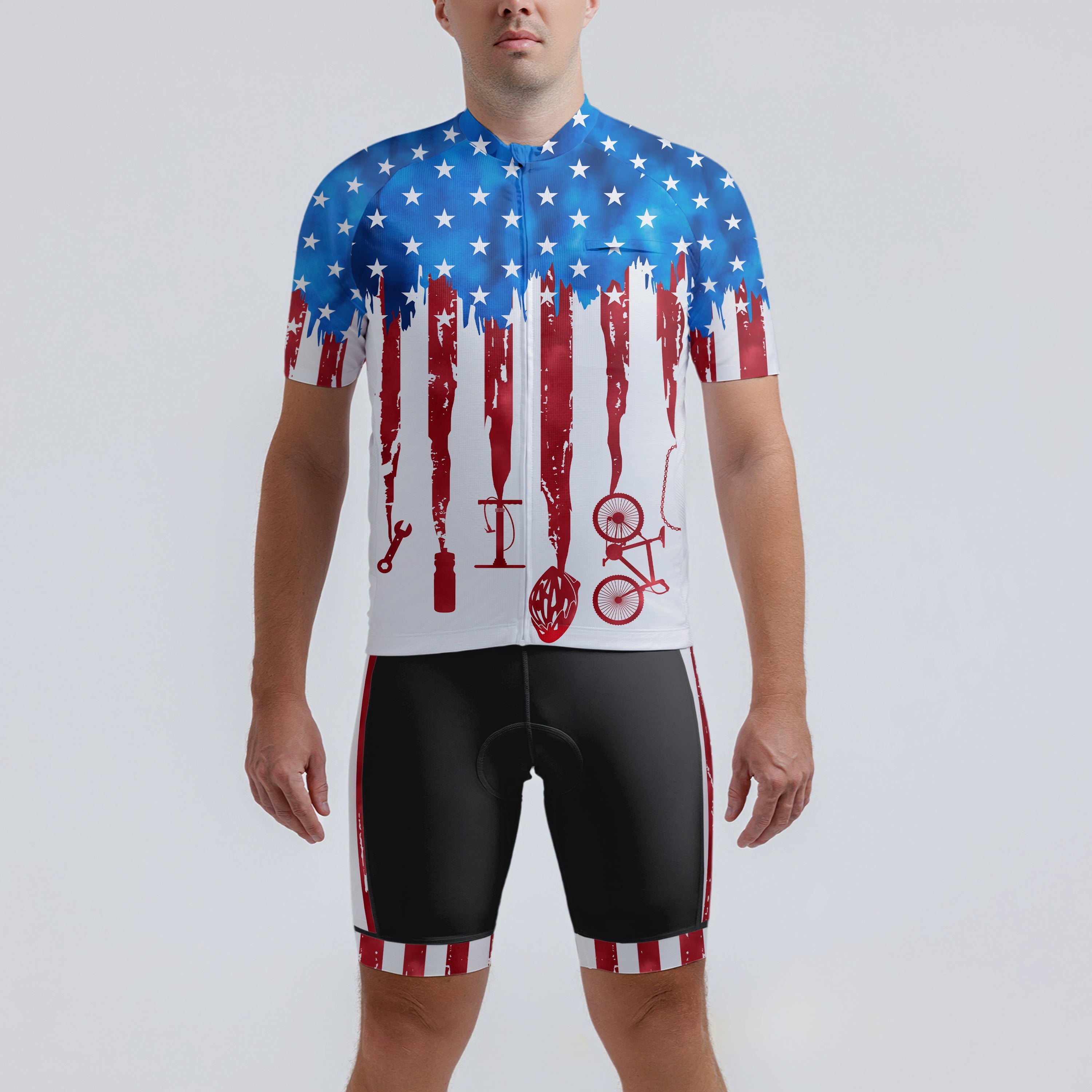 Men's American Pride Tie Dye American Flag Regular Fit Cycling Kit