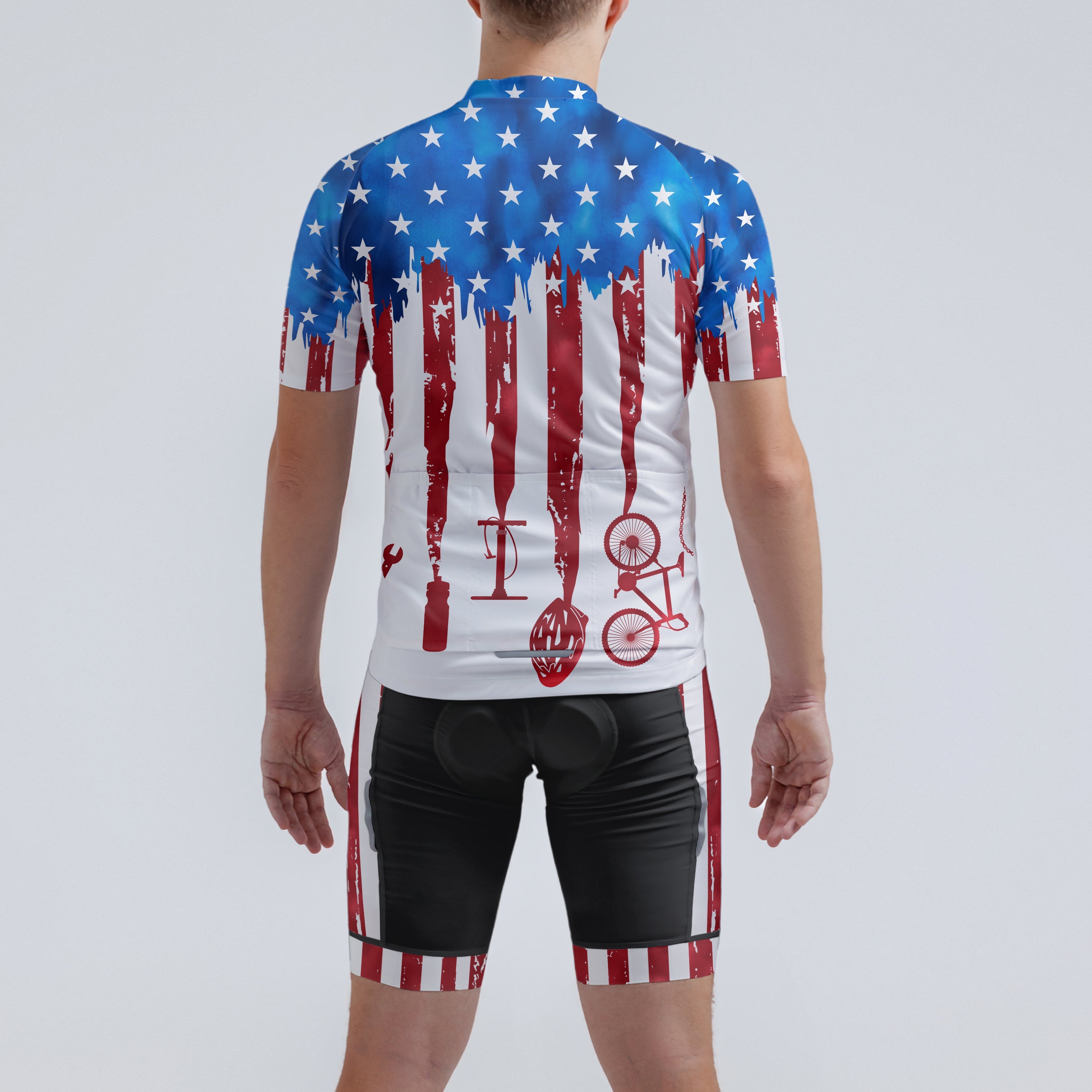 Men's American Pride Tie Dye American Flag Regular Fit Cycling Kit