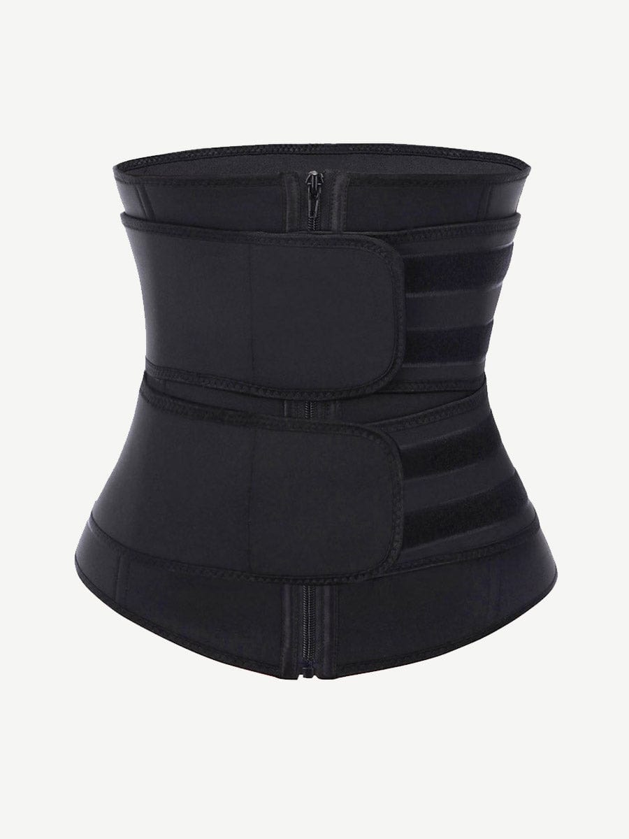 Compression Black Big Size Latex Waist Slimmer With Sticker Fat Burner Waist Cincher