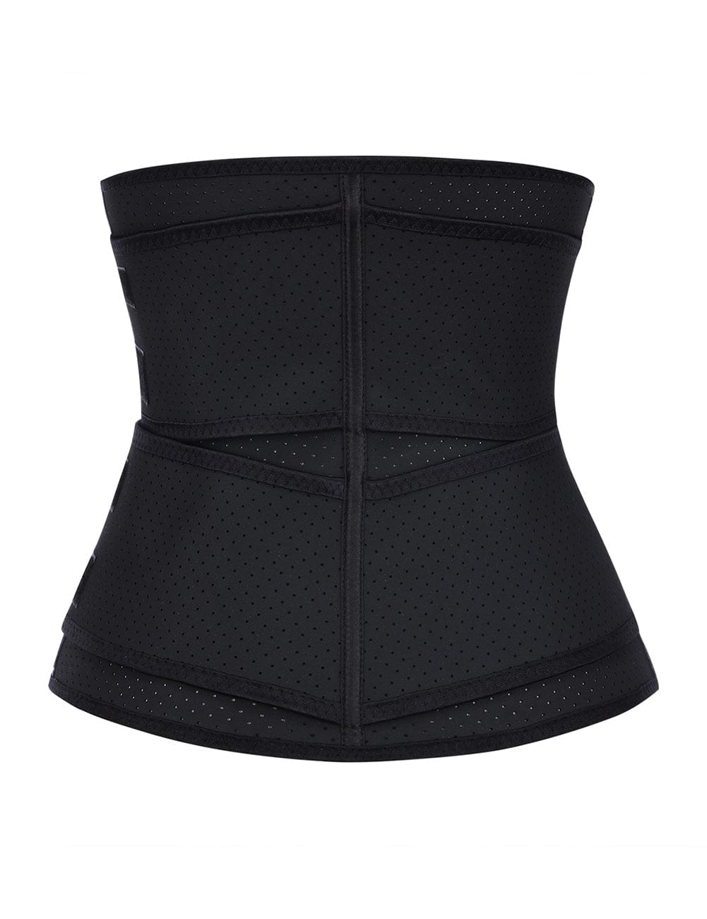 Black 7 Steel Boned 2 Belts Waist Cincher Large Size Latex Fat Burner