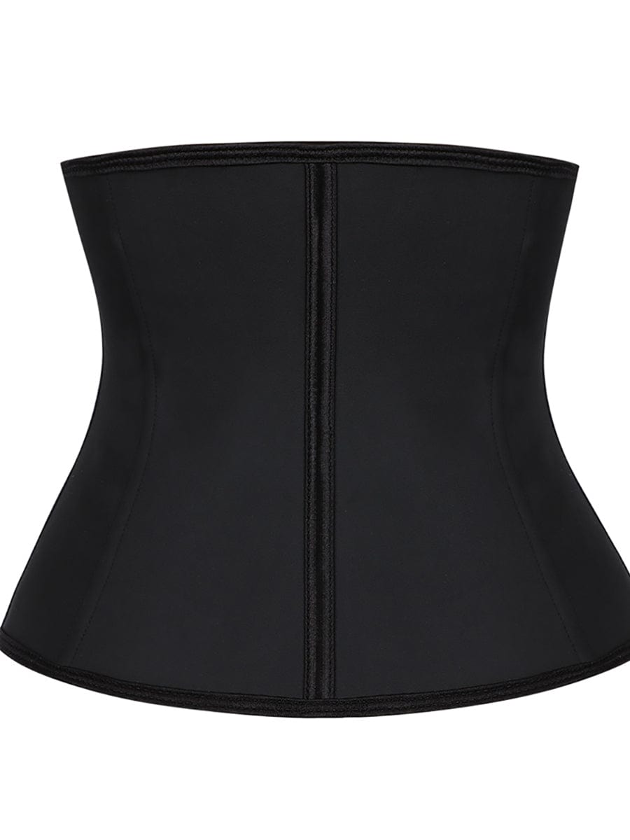 Matching Black Zipper Latex Waist Trainer Plus Size For Girl