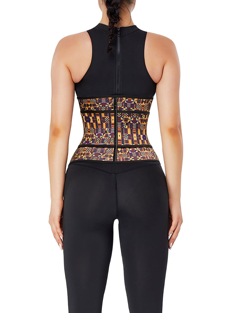 Miracle Zipper African Printing Latex Waist Trainer Slim Waist Colombian Waist Trainer