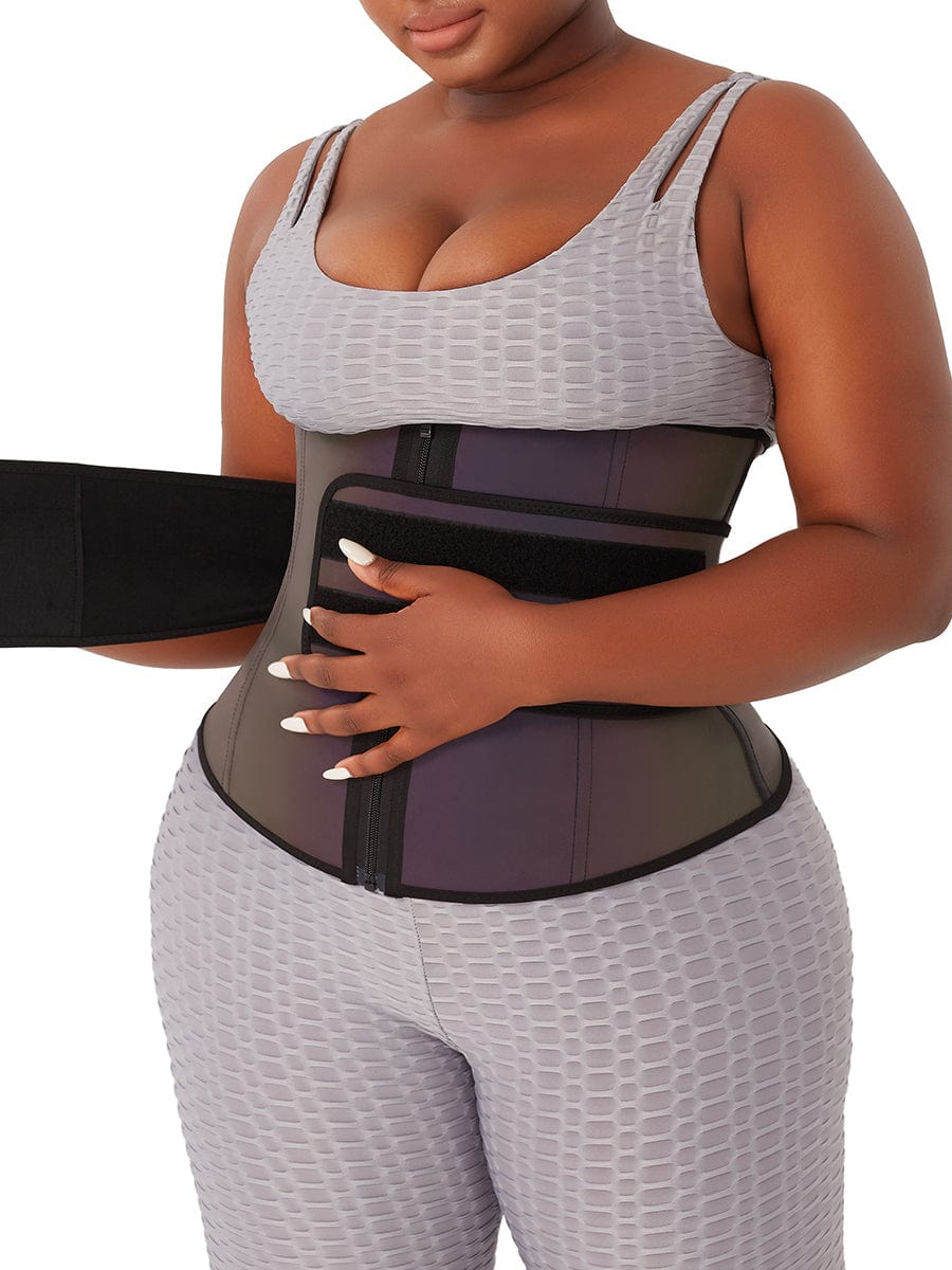Rainbow Reflective Latex Waist Trainer Abdominal Slimmer Private Label Waist Trainer