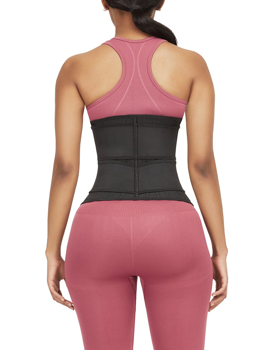 Skin-Friendly Black 25 Steel Stoned Latex Waist Trainer With Sticker