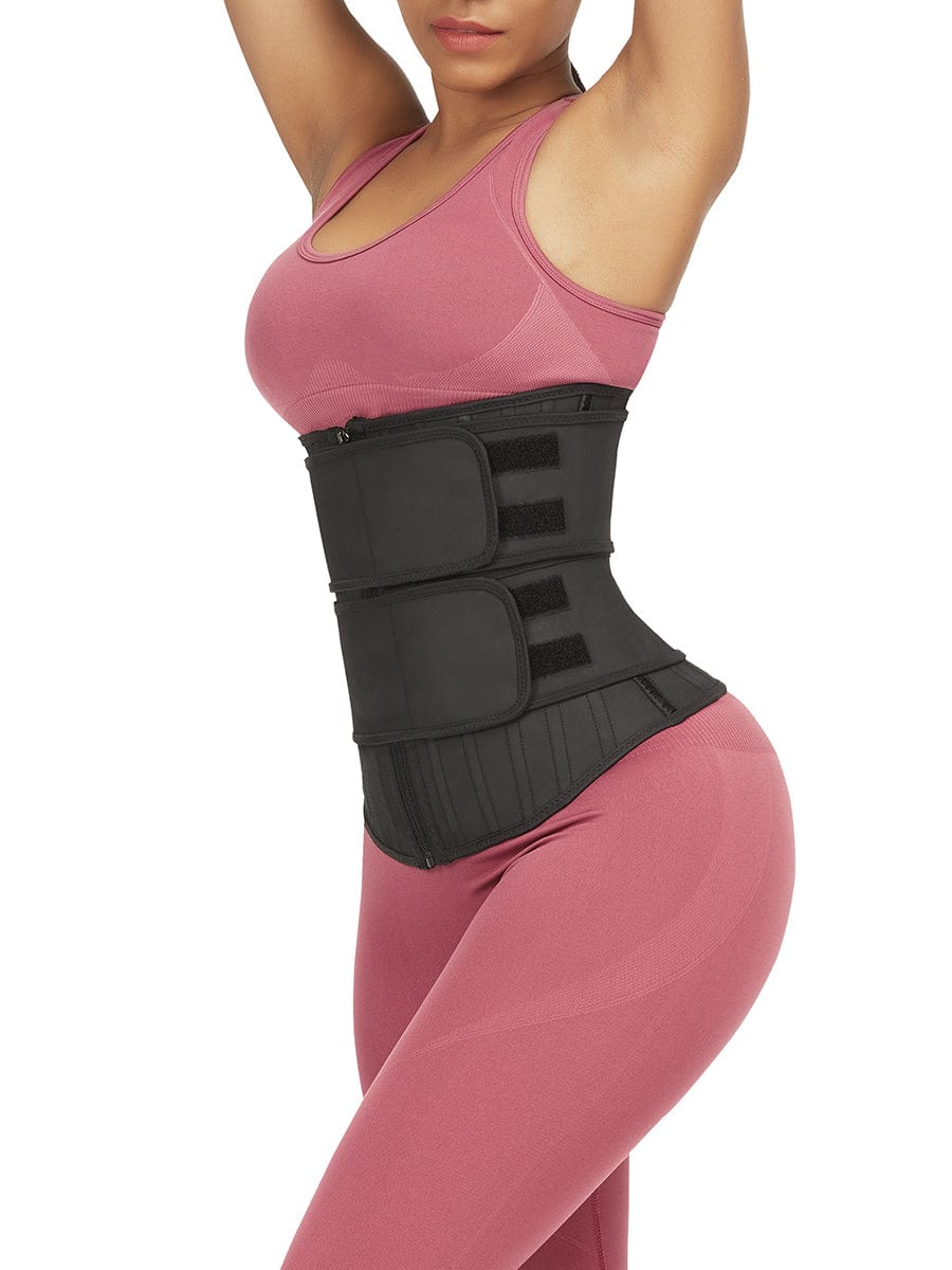 Skin-Friendly Black 25 Steel Stoned Latex Waist Trainer With Sticker