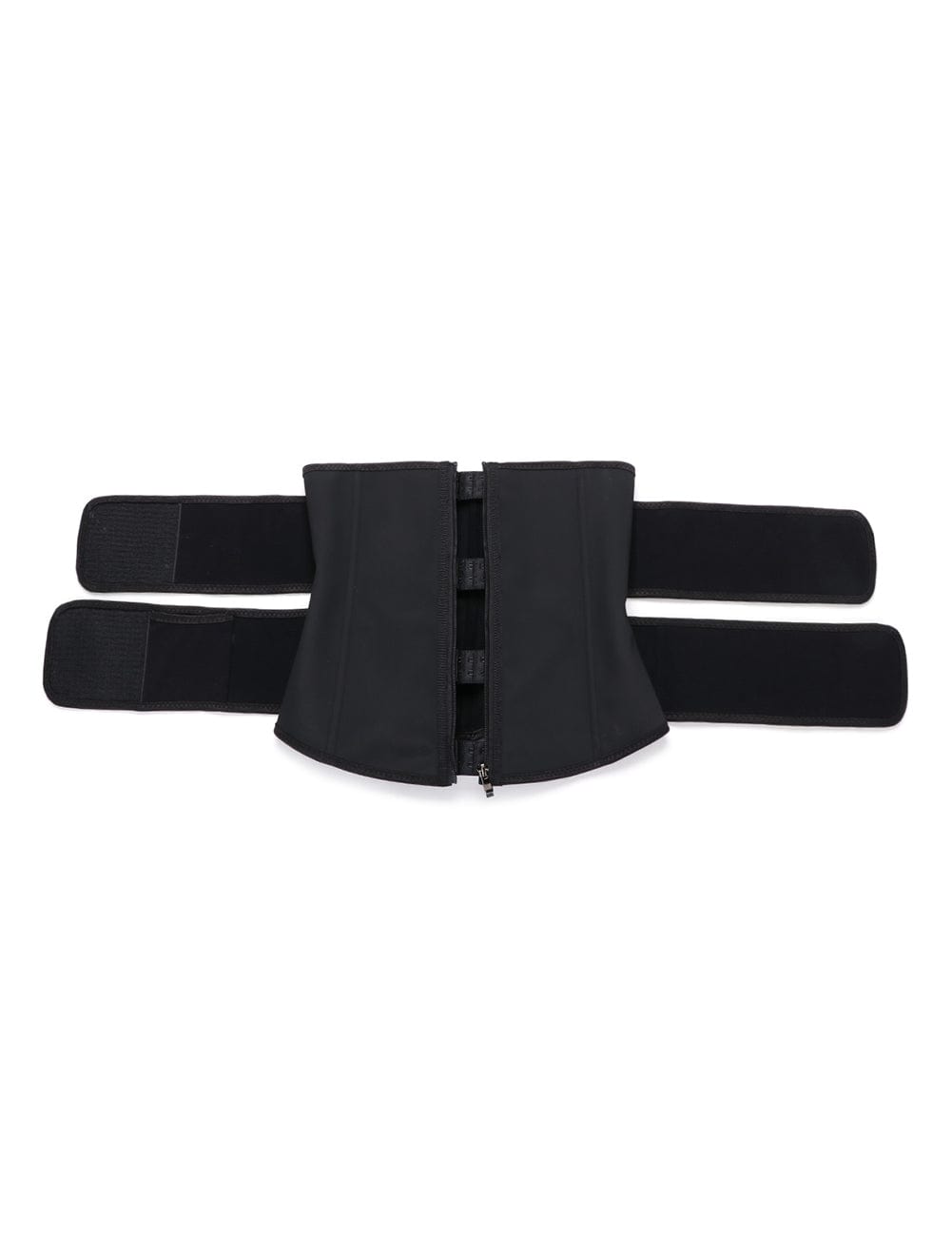 Plus Size Latex Double Belt Waist Trainer 7 Steel Bones Built-in Clips Inside
