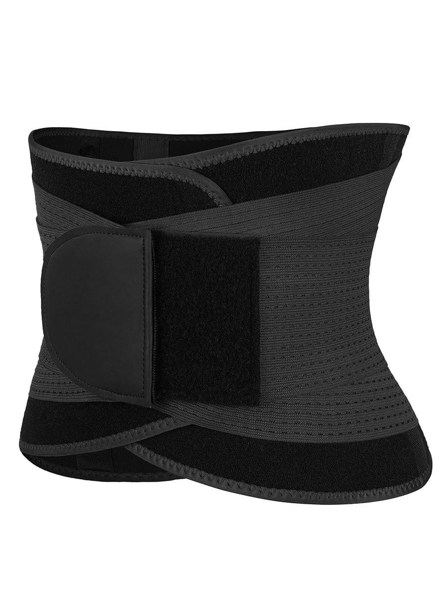 Black 5 Plastic Bones Neoprene Waist Trainer Belt Tummy Training