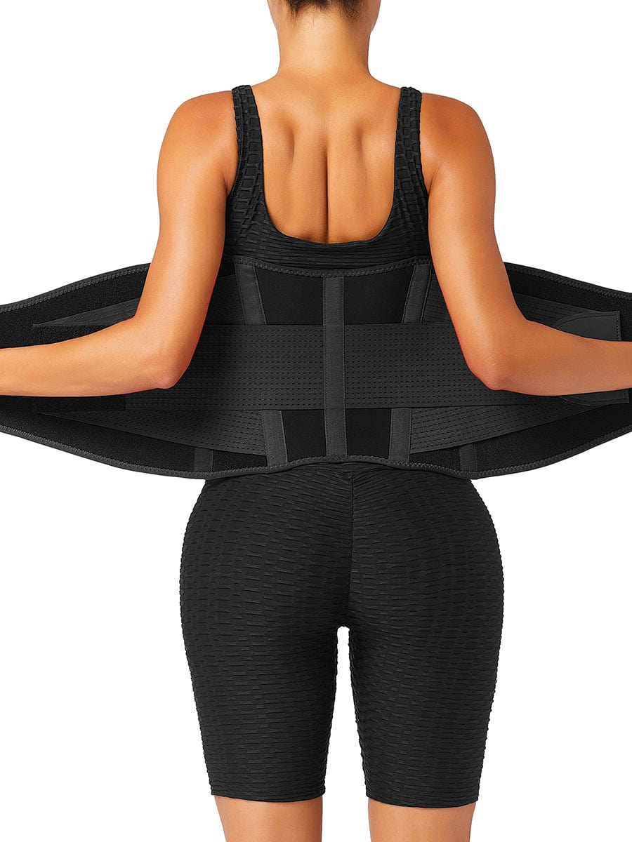 Black 5 Plastic Bones Neoprene Waist Trainer Belt Tummy Training