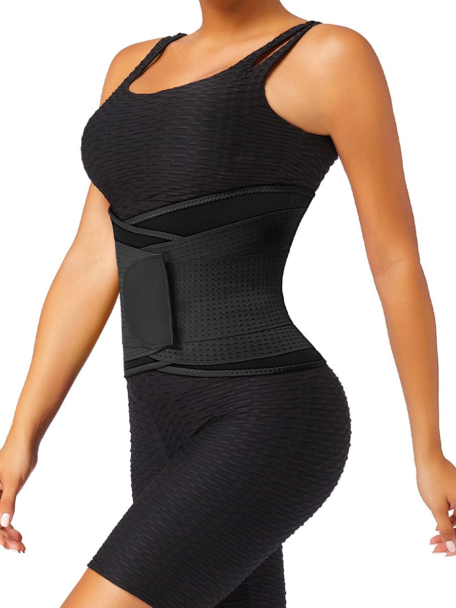 Black 5 Plastic Bones Neoprene Waist Trainer Belt Tummy Training