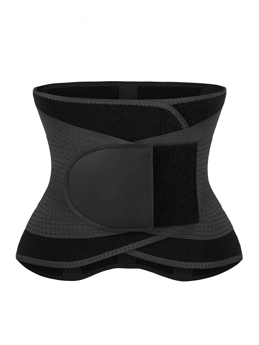 Black 5 Plastic Bones Neoprene Waist Trainer Belt Tummy Training