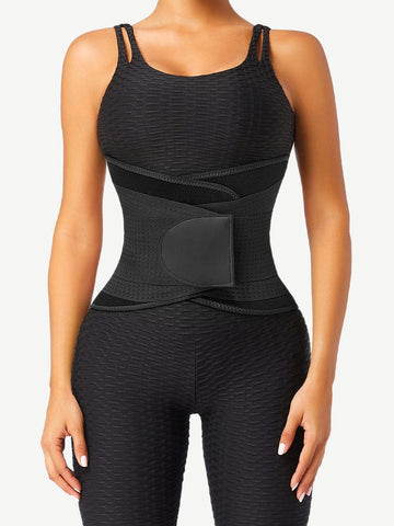 Black 5 Plastic Bones Neoprene Waist Trainer Belt Tummy Training